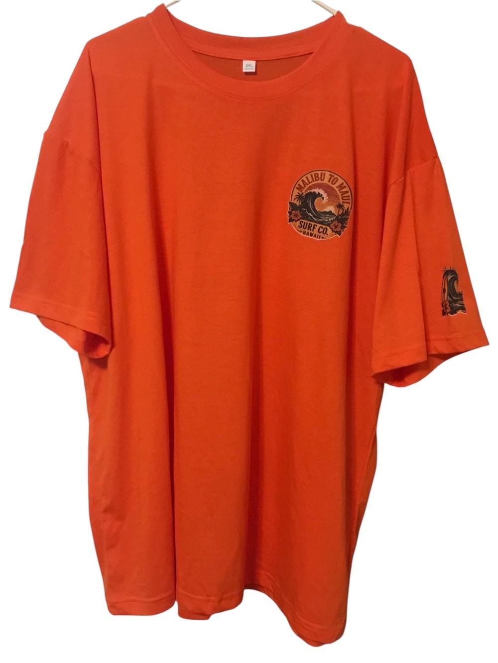 Men's Orange Surf Graphic Short-Sleeve Tee